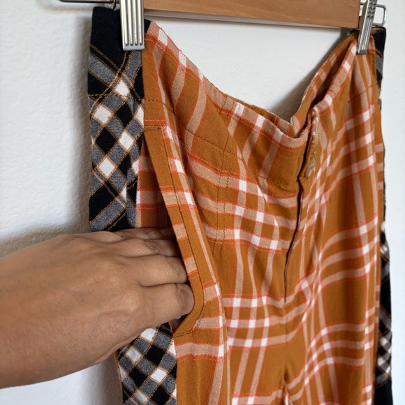 Anthropologie by Maeve Plaid Wide-Leg Pants in Orange and Black - Picture 7 of 13